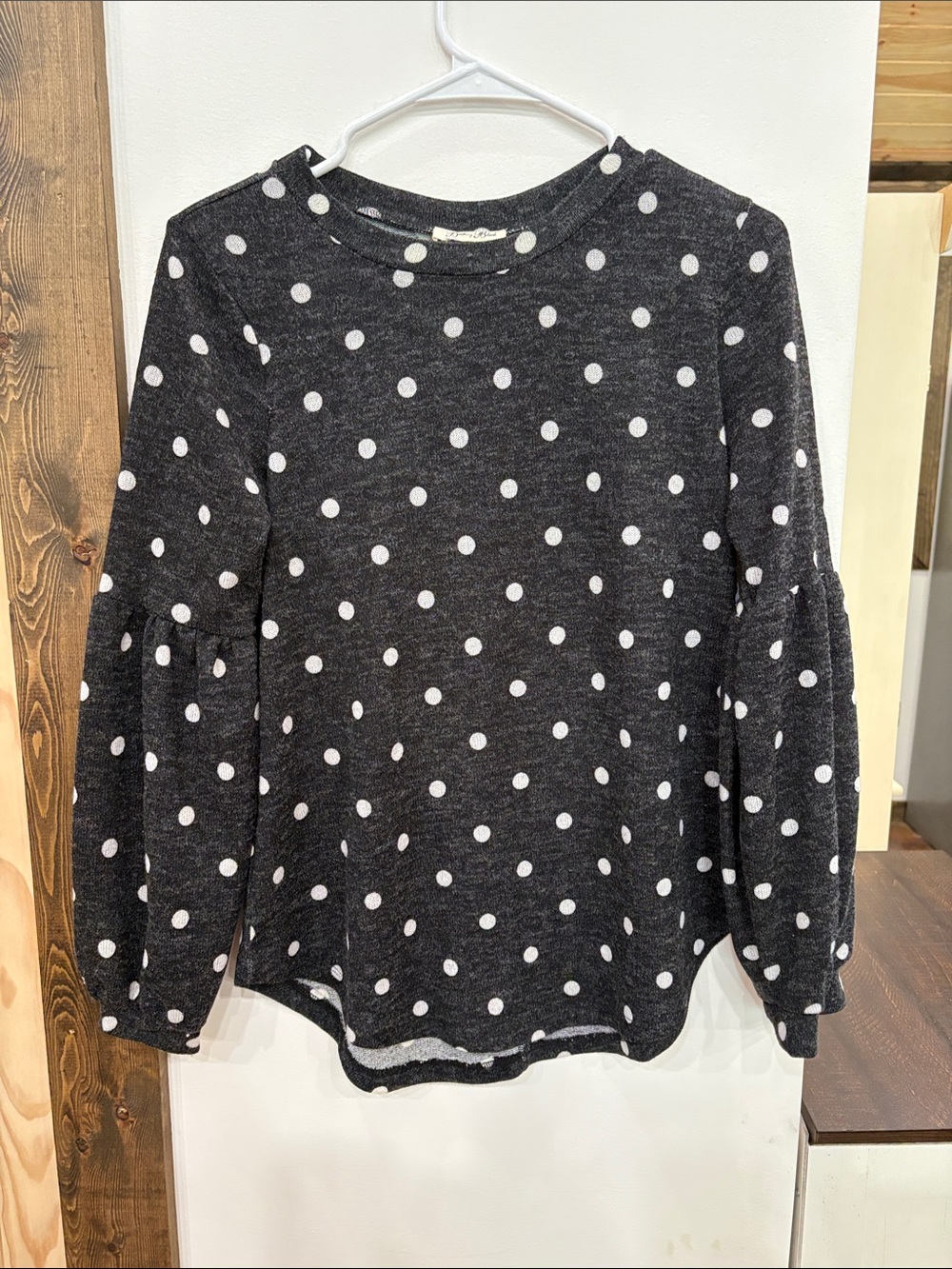 Brittany Black Charcoal Sweater with White Accent